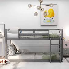 4.4 out of 5 stars 4,459. Low Bunk Beds For Kids And Toddlers Wood Bunk Beds No Box Spring Needed Gray Twin Over Twin Bunk Beds Buy Online In Mongolia At Mongolia Desertcart Com Productid 174879429