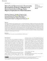 Pdf) Role Of Local Government In Community Development Projects In Nsukka  Local Government Area Of Enugu State, Nigeria: Implication For Adult  Educators