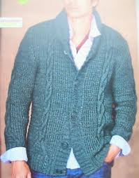 Vintage mens shawl collar jumper knitting pattern. Mens Cable Jacket Cardigan Shawl Collar Knitting Pattern Chunky 36 46 Baltic Ebay