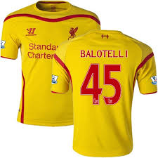 The england men's national football team represents england in men's international football since the first international match in 1872. Men S 45 Mario Balotelli Liverpool Fc Jersey 14 15 England Football Club Warrior Replica Yellow Away