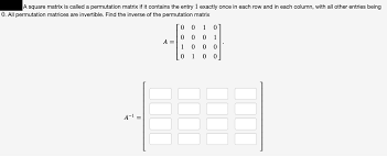 Then the condition that a be hamiltonian is equivalent to requiring that the matrices b and c are symmetric, and that a + d t = 0. Answered A Square Matrix Is Called A Permutation Bartleby