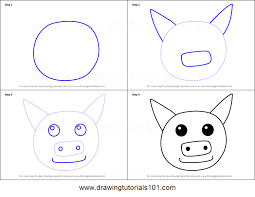 Here is one way to draw a pig, starting with an oval. How To Draw A Pig Face For Kids Printable Step By Step Drawing Sheet Drawingtutorials101 Com