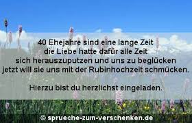 Einladung Zur Rubinhochzeit Zum 40 Hochzeitstag Einladen