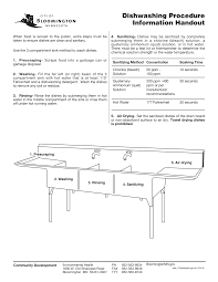 dishwashing procedure information handout