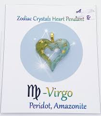 Zodiac Virgo Crystals Heart Pendant Peridot, Amazonite Birthstone Zodiac  Crystal Jewellery, Gemstone Pendant, Birthday Gift - Etsy Canada