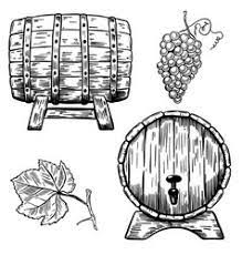 Set Of Wooden Wine Barrels Grape Grape Leaf Wine Art Grape Vineyard Wine Logo Design