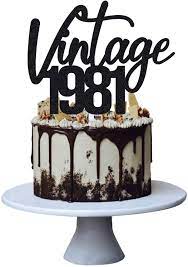 We deliver birthday cakes for men with same day, midnight delivery options in india. Amazon Com Grad Vao Vintage 1981 Cake Topper For 40th Men And Women Birthday Party Funny 40 And Fabulous Decoration Handmade Black Grocery Gourmet Food