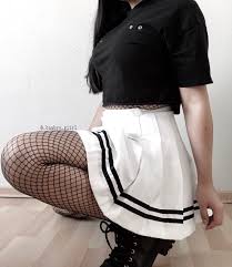 Graphic tee / checked skirt / fishnets. Andrea Baabyy Giirl Fotos Y Videos De Instagram Stage Outfits Aesthetic Clothes Egirl Outfit