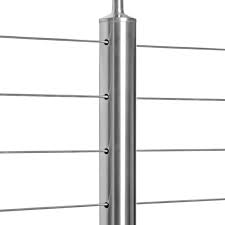 Enjoy your best possible view, free of bulky hardware! Pre Drilled Round Stainless Steel Deck Mount 42in Post
