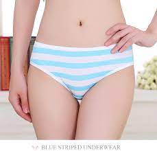 Hot Cute Japanese Style Blue&pink Stripe Panties Bikini Cosplay Cotton  Underwear Blue/Pink Free Size at Amazon Women's Clothing store