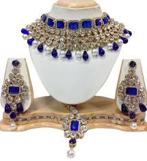 Awesome Indian Bollywood Blue Stone Wedding Wear Pearls Necklace Jewelry Set Natural Gems15 Go Womens Jewelry Necklace Bridal Jewelry Necklace Bridal Jewelry
