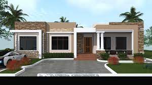 The lounge has a striking purple leather sofa and a flat screen tv. 3 Bedroom House Plans With Flat Roof Novocom Top