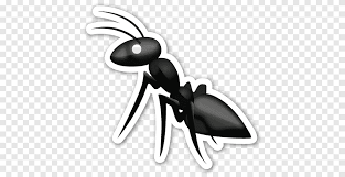 Ant monochrome image public domain vectors. Stiker Emoji Semut Hitam Png Pngegg