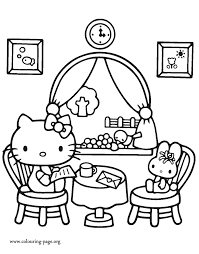 Hello Kitty Hello Kitty At A Restaurant Coloring Page Hello Kitty Colouring Pages Hello Kitty Coloring Kitty Coloring