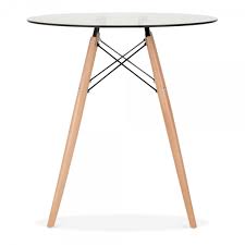Enjoy a glass of wine or two sat next to the rocca round wine table, its concrete effect top and black metal legs make a stylish pair for a modern design. Dsw Style Round Glass Dining Table Mid Century Tables