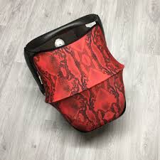 Red Snakeskin Print Maxi Cosi Carseat Cover Car Seat Sun Canopy Replacement Cabriofix Hood New Baby Gift I New Baby Products Custom Car Seats Car Seats