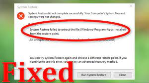 How To Fix System Restore Failed To Extract The File From The Restore Point Error Windows 10 8 7 Youtube