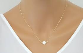 Four Clover Necklace Dainty Good Luck Charm Jewelry Gift For Etsy Clover Necklace Clover Jewelry Mother Of Pearl Necklace
