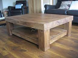 Chunky 4 Leg Coffee Table With Shelf Rustic Oak Furniture Rustic Wooden Coffee Table Oak Coffee Table