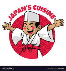 Japan cartoon funny chef logo Royalty Free Vector Image