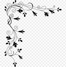 What type of flower graphics are available? Banner Black And White Library Free Image On Pixabay Black And White Flower Border Vector Png Image With Transparent Background Toppng