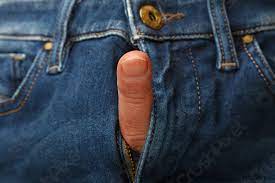 Close up man finger out of jeans zipper fly - stock photo 1525131 |  Crushpixel