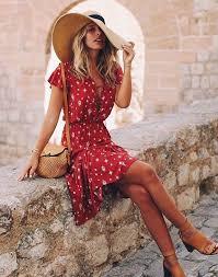 Red Dress Fashion Casual Chic Outfit Red Outfit