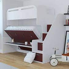 Jessie Twin Over Full Landscape Bunk Bed W Stair Storage Desk Red At Costco Kids Bunk Beds Cool Bunk Beds Bunk Beds For Sale