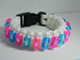 Prices starting @ $4.99/100 ft roll. Amazon Com White With Pink And Blue Pony Bead Cobra Weave Paracord Survival Bracelet Handmade
