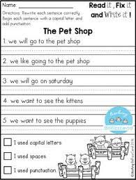 The Students Are To Read The Incorrect Sentence And Correct It The S Writing Sentences Kindergarten 1st Grade Writing Worksheets Writing Sentences Worksheets