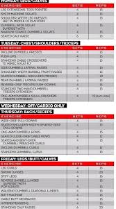 Week Long Workout Exercise Gym Workouts Gym Routine