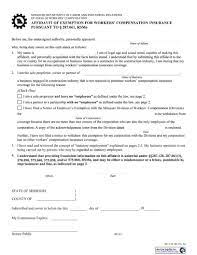 Affidavit Of Exemption For Workers Compensation Insurance Workers Compensation Insurance Insurance Compensation