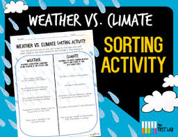 Match words and pictures (matching exercise) and writ. Weather Vs Climate Sorting Activity Printable Anchor Chart Worksheet