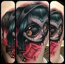Japanese, symbol on her wrist. Incredible Colored Big Evil Witch Doll Tattoo On Arm Tattooimages Biz
