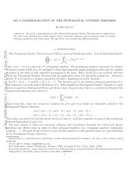 Pdf On A Generalization Of The Pentagonal Number Theorem