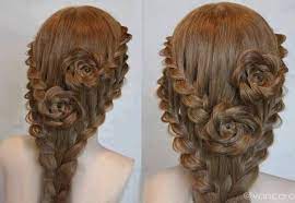 Lace Braid Rose Hairstyle For Long Hair Braided Rose Hairstyle Long Hair Styles Hair Styles