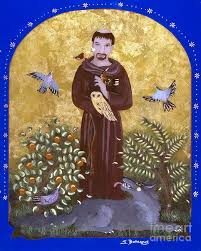 St Francis And The Wolf By Sue Betanzos St Francis Patron Saint Of Animals Clare Of Assisi
