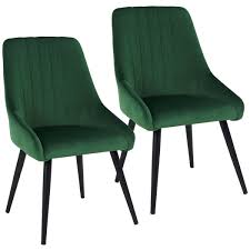 Duhome Dining Chair Mid Century Set Of 2 Vanity Upholstered Small Accent Chair Tufted Velvet Textile Dark Green For Leisure Living Room Walmart Com In 2020 Dining Chairs Mid Century Chair