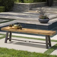 Cana Outdoor Acacia Wood Bench With Rustic Metal Accents Teak Finish Teak Finish And Rustic Metal Patio Furniture Deals Teak Outdoor Rustic Outdoor Furniture
