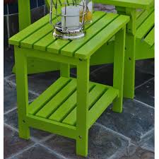 Shine Co 4104lg Outdoor Patio Rectangular Side Table Lime Green Cedar