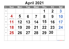 Download the following calendars for free to print at home or at work. Editable April 2021 Calendar With Holidays Template No Ar21m4 Free Printable Calendars