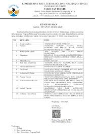 Check spelling or type a new query. Pengumuman Hasil Seleksi Proposal Program Mahasiswa Wirausaha Fakultas Teknik