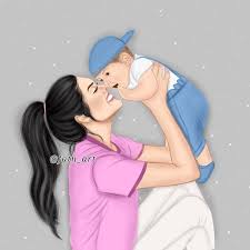 تحبون الطفل البنت لو الولد fashionyista صور كارتونية للحلوات منشن لصديقاتك تشوفهن معك family drawing illustration mother art mom art