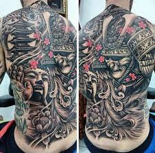 Guy With Lovely Oriental Themed Buddha And Warrior Tattoo On Full Back Back Tattoos For Guys Full Back Tattoos Tattoos For Guys