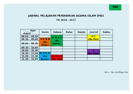 Pembuatan jadwal pelajaran penting untuk memastikan pelaksanaan pembelajaran berjalan dengan baik di sekolah. Doc Jadwal Pelajaran Pendidikan Agama Islam Pai Slb Ipb Academia Edu