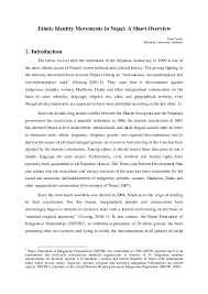 Ethnic Identity Movements In Nepal A Short Overview Amir Uprety Academia Edu