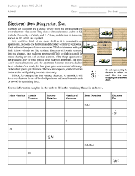 electron dot structures etc worksheet for 9th 12th grade