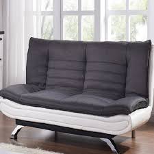 White, fabric sofas & couches : Charcoal Grey And White Fabric Sofa Bed 3 Seater With Faux Leather