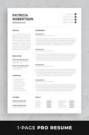 Select a resume template that aligns with your industry and educational background, replace its a resume is much more than just black words on a white page. Professional 1 Page Resume Template Modern One Page Cv Etsy One Page Resume Template Resume References Resume Template Professional