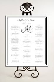 Monogram Seating Chart For Wedding Table Assignments For